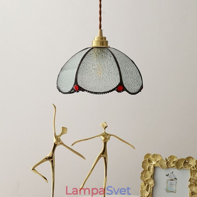 Minimalistická sklenená závesná lampa s jednou hlavou