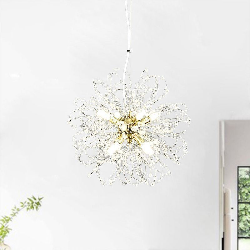 Elegantný luster s príveskom z krištáľu púpava