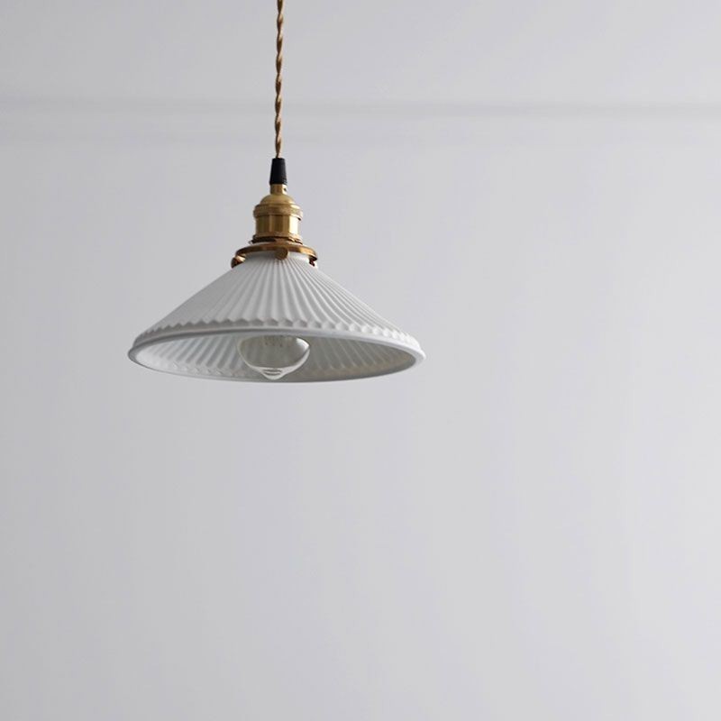 Retro skladaná závesná lampa z keramiky v japonskom štýle