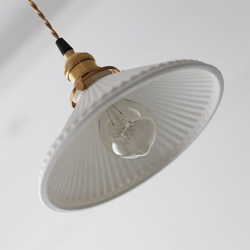 Retro skladaná závesná lampa z keramiky v japonskom štýle