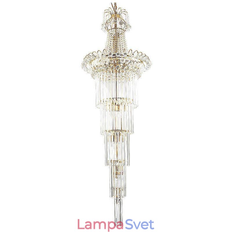 Elegantný dlhý závesný krištáľový luster