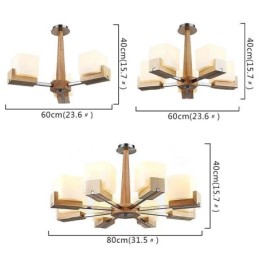 Severský drevený závesný svetelný sklenený luster na lampu