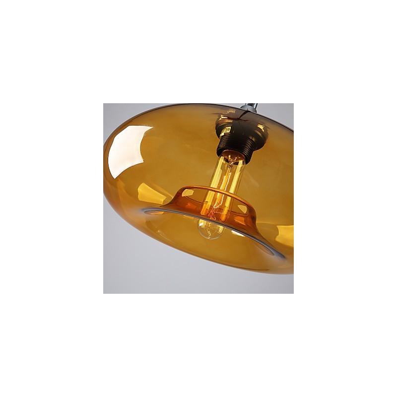 Moderná charakteristika 1 svetelný prívesok s priehľadným skleneným tienidlom