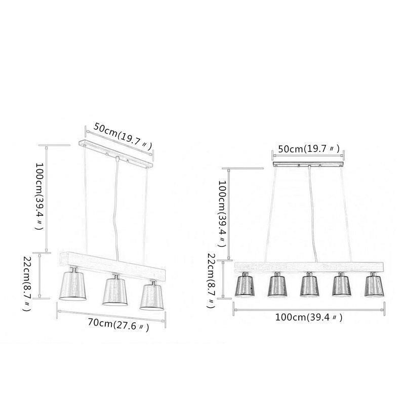 Severský drevený luster Jedinečná kaviareň s priamym príveskom