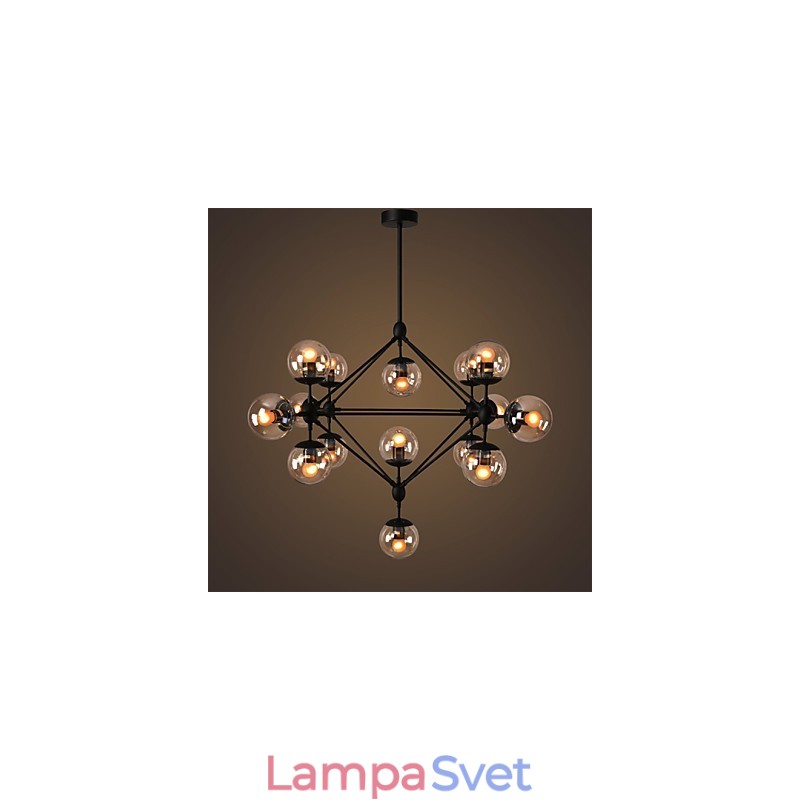 Luster 15 svetiel Sklenené guľové svetlá Retro Vonkajšie garáže Kov