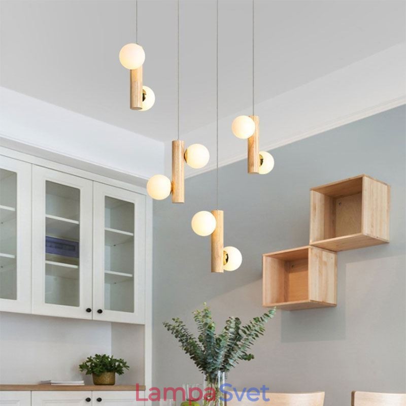 Drevený prívesok Svetlo Magic Bean Cluster Stropný svetelný ostrov