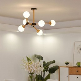 Závesné svietidlo Nordic Magic Bean Light Kreatívne drevené svietidlo