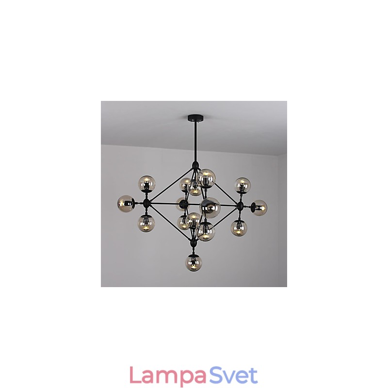 Luster 15 svetiel Sklenené guľové svetlá Retro Vonkajšie garáže Kov