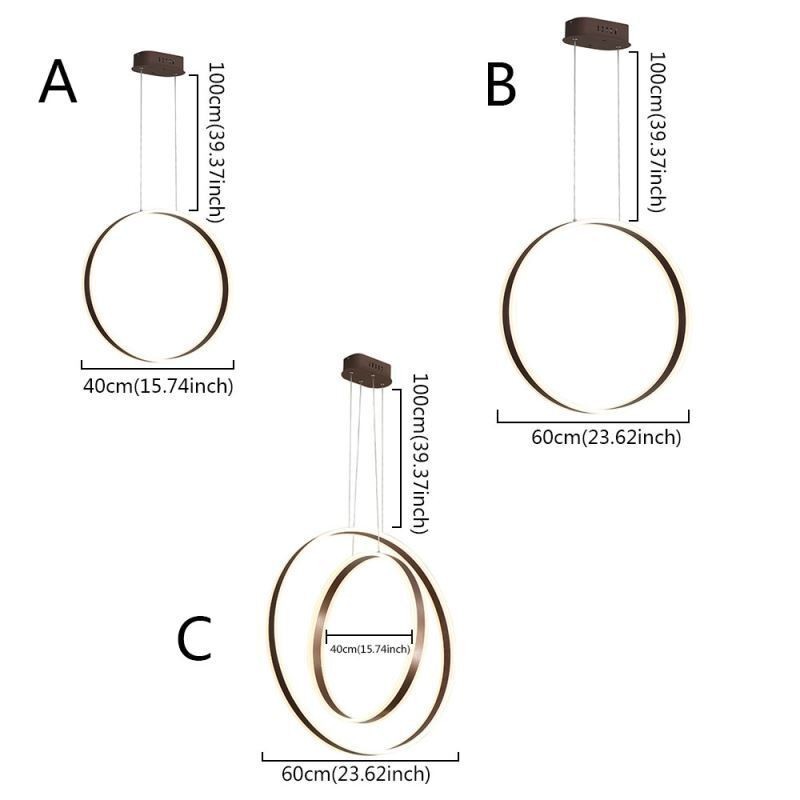 Nordic Pendant Light Akrylový prsteň Tvar Pendant Light