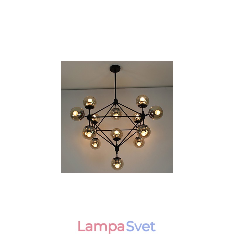 Luster 15 svetiel Sklenené guľové svetlá Retro Vonkajšie garáže Kov