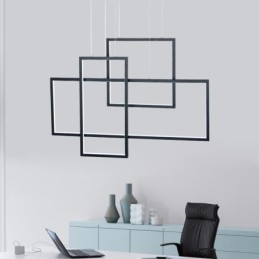 Severské závesné svietidlo Geometrické štvorcové závesné svietidlo