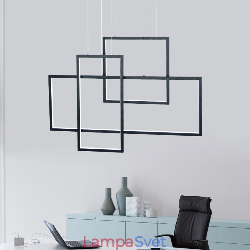 Severské závesné svietidlo Geometrické štvorcové závesné svietidlo