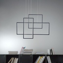 Severské závesné svietidlo Geometrické štvorcové závesné svietidlo