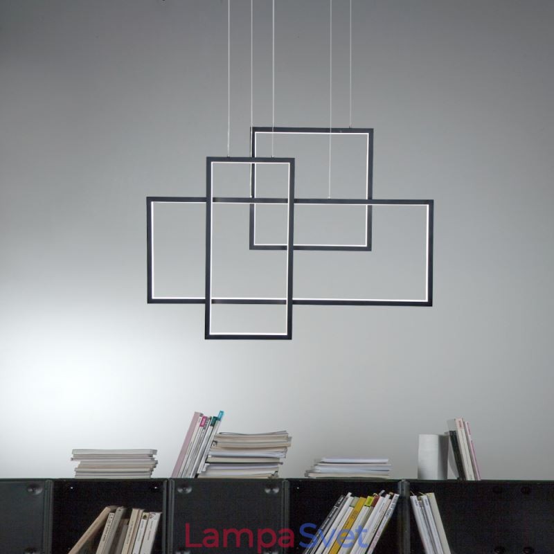 Severské závesné svietidlo Geometrické štvorcové závesné svietidlo