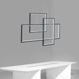 Severské závesné svietidlo Geometrické štvorcové závesné svietidlo