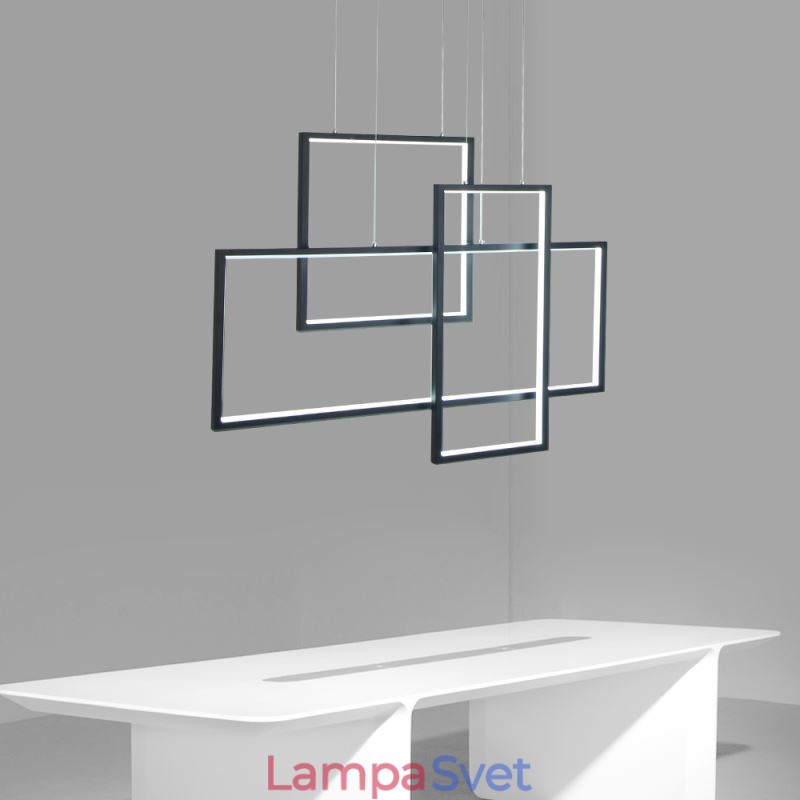 Severské závesné svietidlo Geometrické štvorcové závesné svietidlo