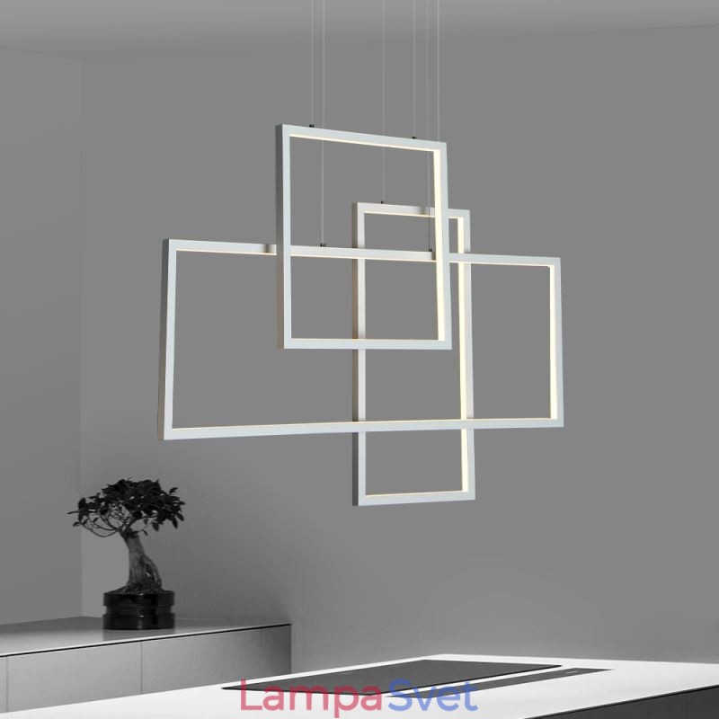 Severské závesné svietidlo Geometrické štvorcové závesné svietidlo