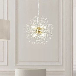 Elegantný luster s príveskom z krištáľu púpava