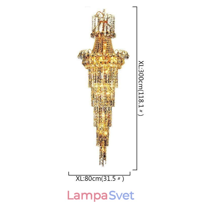 Európsky dlhý závesný krištáľový luster