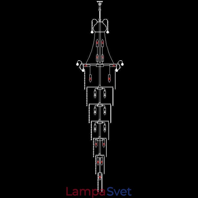 Európsky dlhý závesný krištáľový luster
