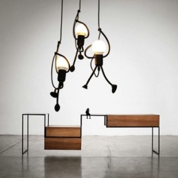 Moderné závesné svetlo Creative Little Man Shape Lamp Individuálne domáce svetlo