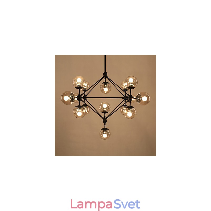 Luster 15 svetiel Sklenené guľové svetlá Retro Vonkajšie garáže Kov