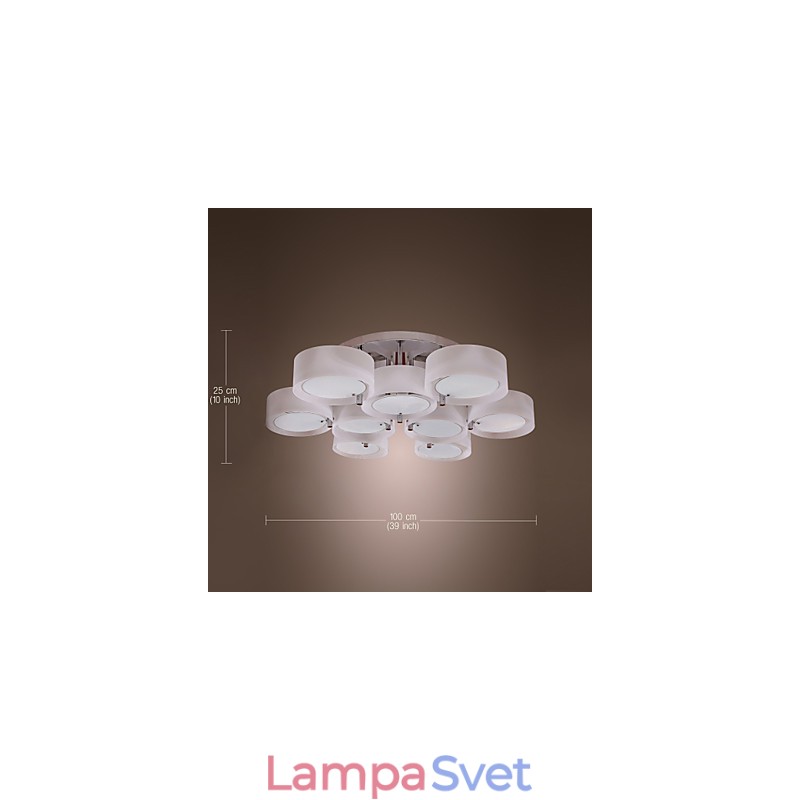 Moderný súčasný chrómový kovový luster pod omietku