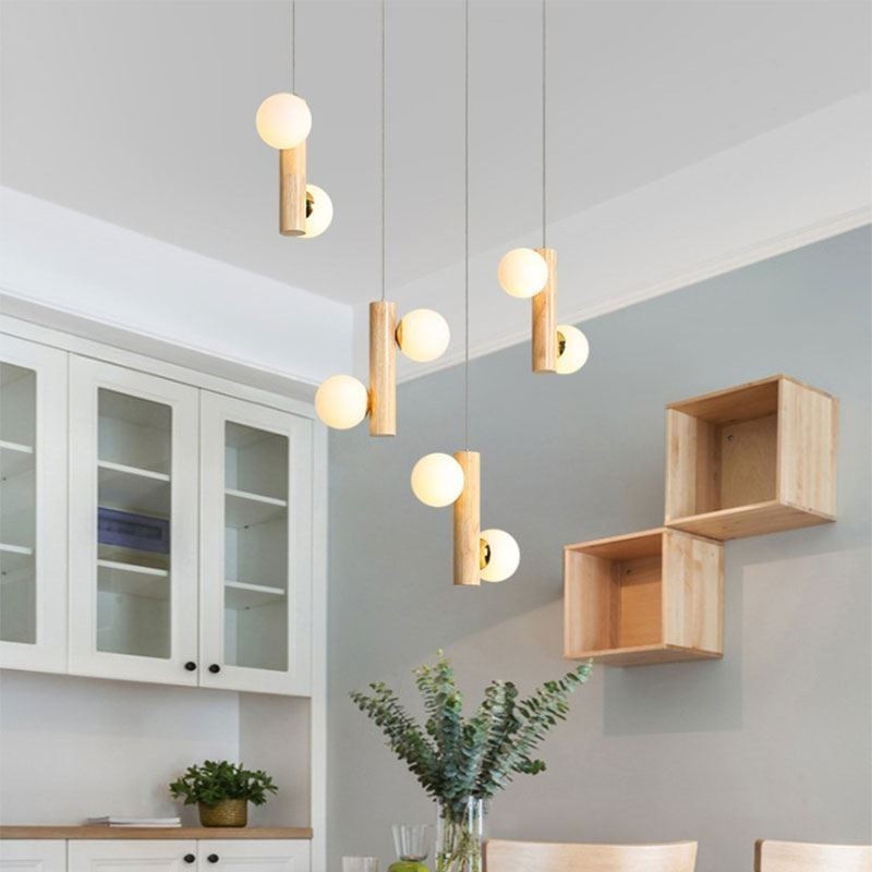 Drevený prívesok Svetlo Magic Bean Cluster Stropný svetelný ostrov