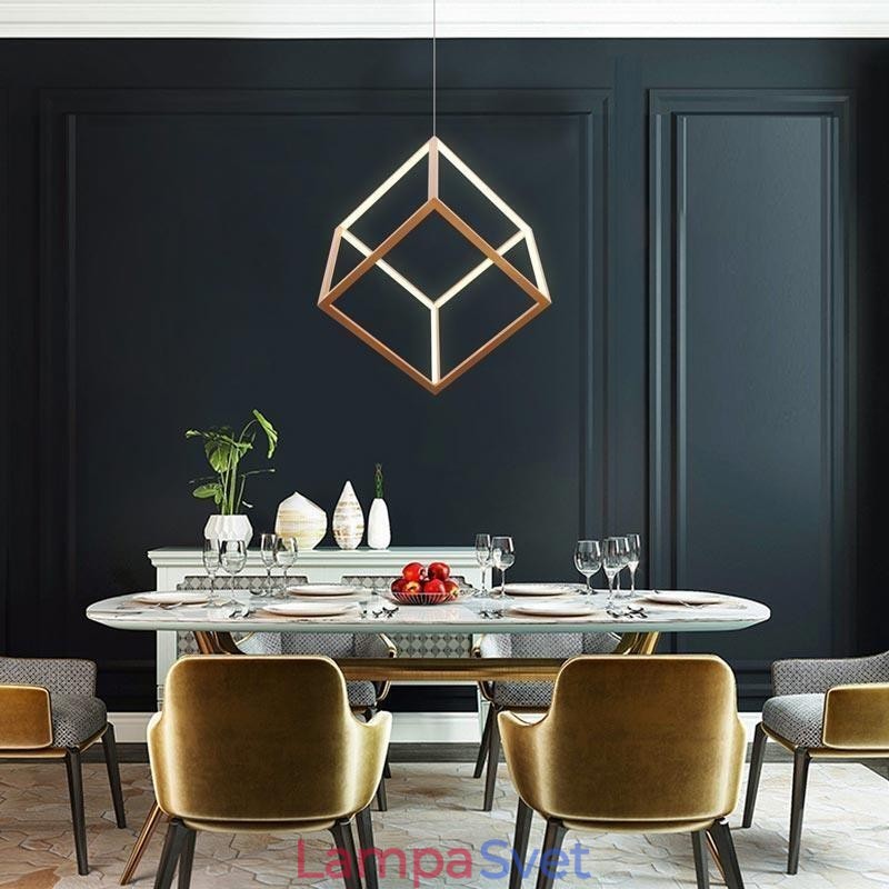 Postmoderné závesné svietidlo Geometrické zlaté závesné svetlo