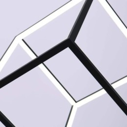 Osvetlenie s čiernym závesným svietidlom s geometrickou kockou