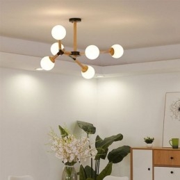 Závesné svietidlo Nordic Magic Bean Light Kreatívne drevené svietidlo