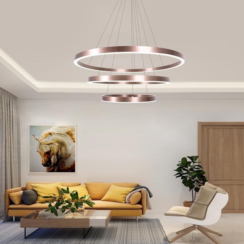 Závesná lampa na kreslenie Craft 3 krúžky 80+60+40cm