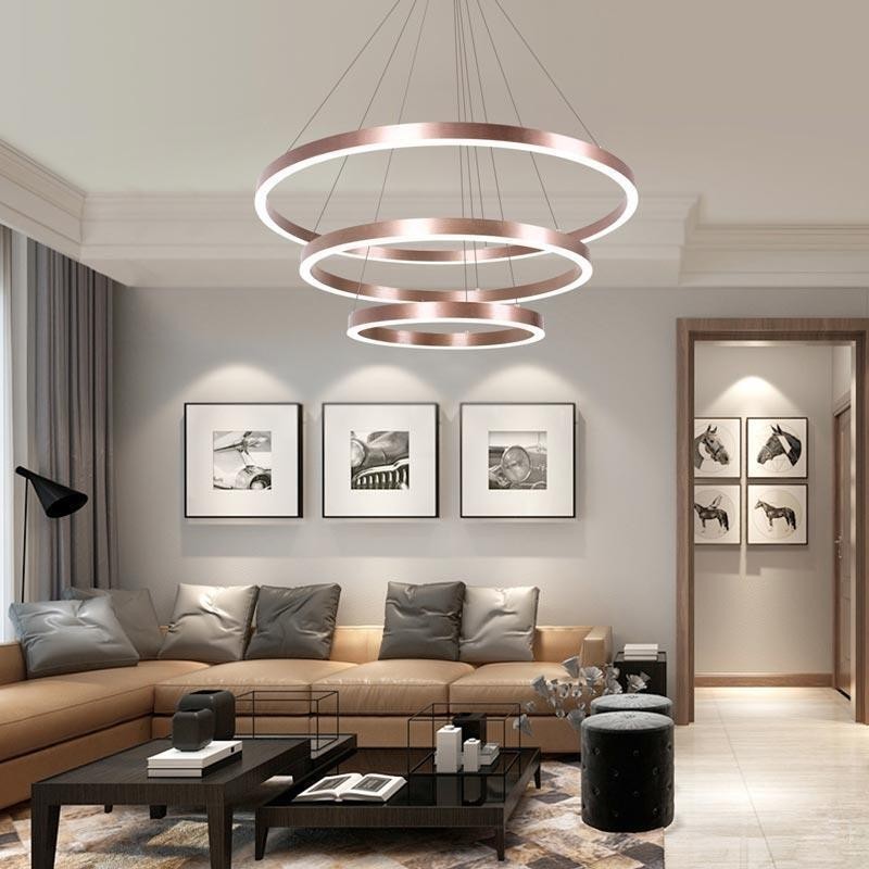 Závesná lampa na kreslenie Craft 3 krúžky 80+60+40cm