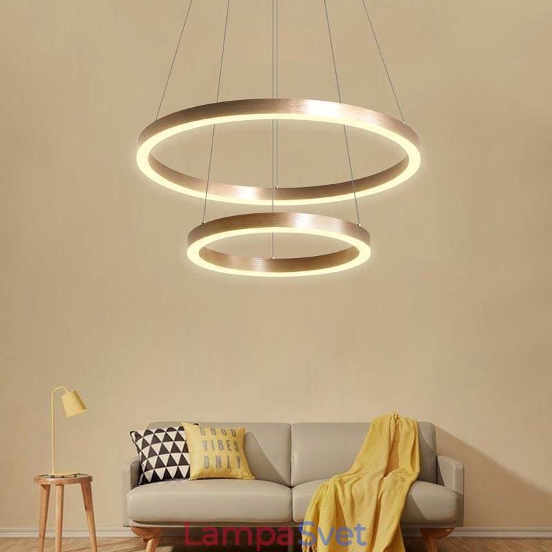 Závesná lampa na kreslenie Craft 2 krúžky 60+40cm