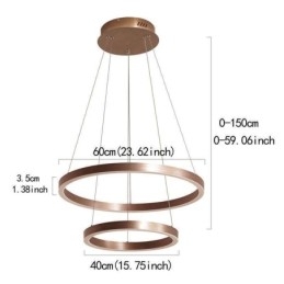 Závesná lampa na kreslenie Craft 2 krúžky 60+40cm