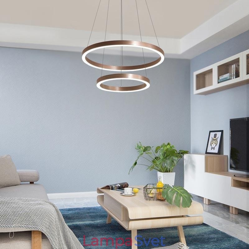 Závesná lampa na kreslenie Craft 2 krúžky 60+40cm
