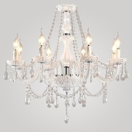 Luster White Crystal Modern Living 8 svietidiel