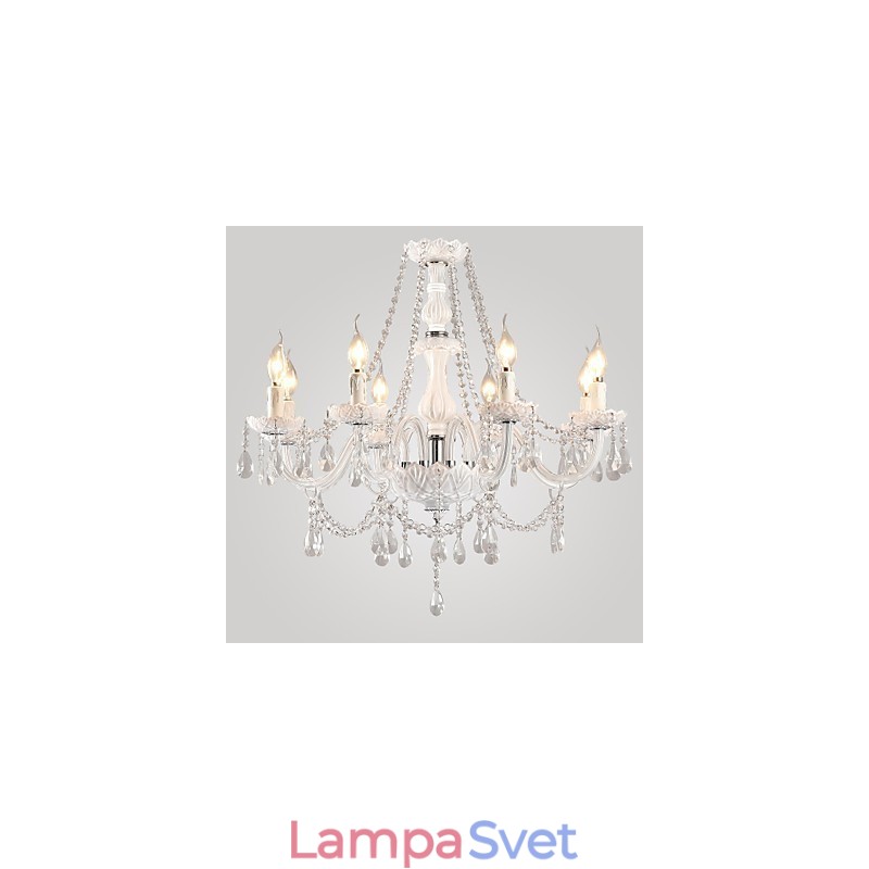Luster White Crystal Modern Living 8 svietidiel