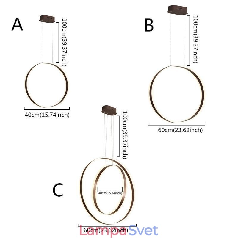 Nordic Pendant Light Akrylový prsteň Tvar Pendant Light