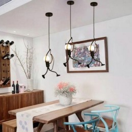 Moderné jednoduché závesné svetlo Little Man Shape Lamp Creative Light