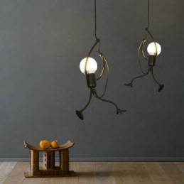 Moderné jednoduché závesné svetlo Little Man Shape Lamp Creative Light
