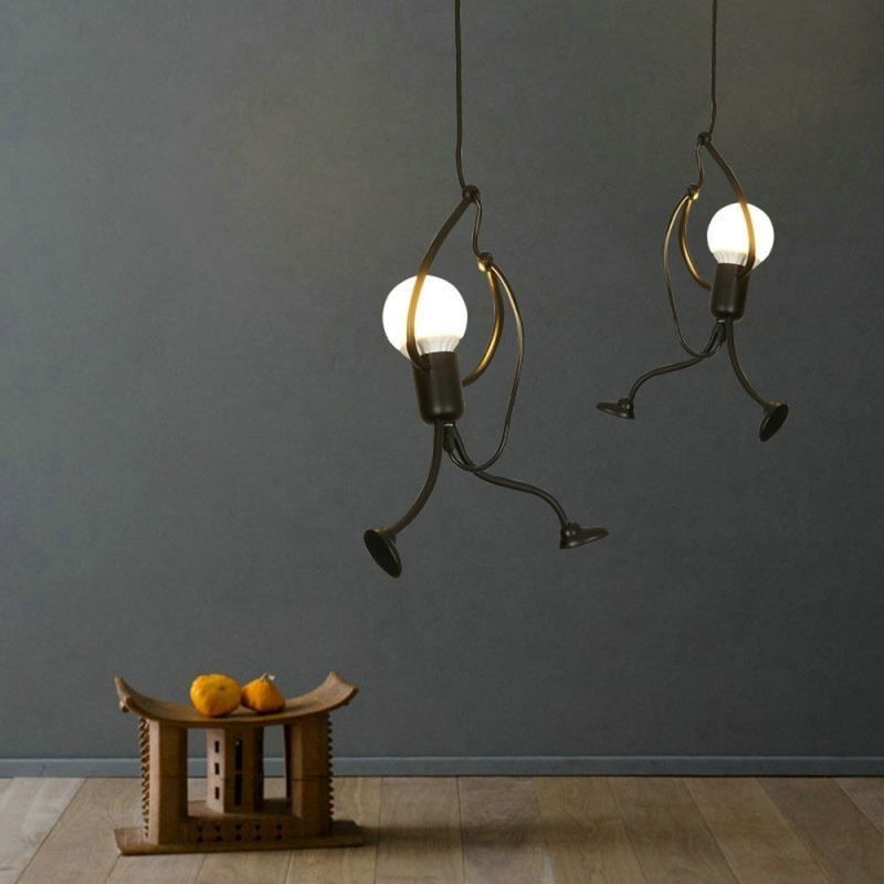 Moderné jednoduché závesné svetlo Little Man Shape Lamp Creative Light