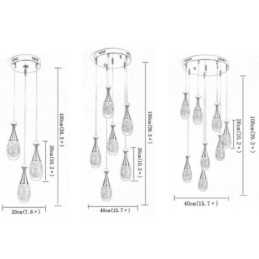 Závesné osvetlenie so zárodočnými sklenenými slzami