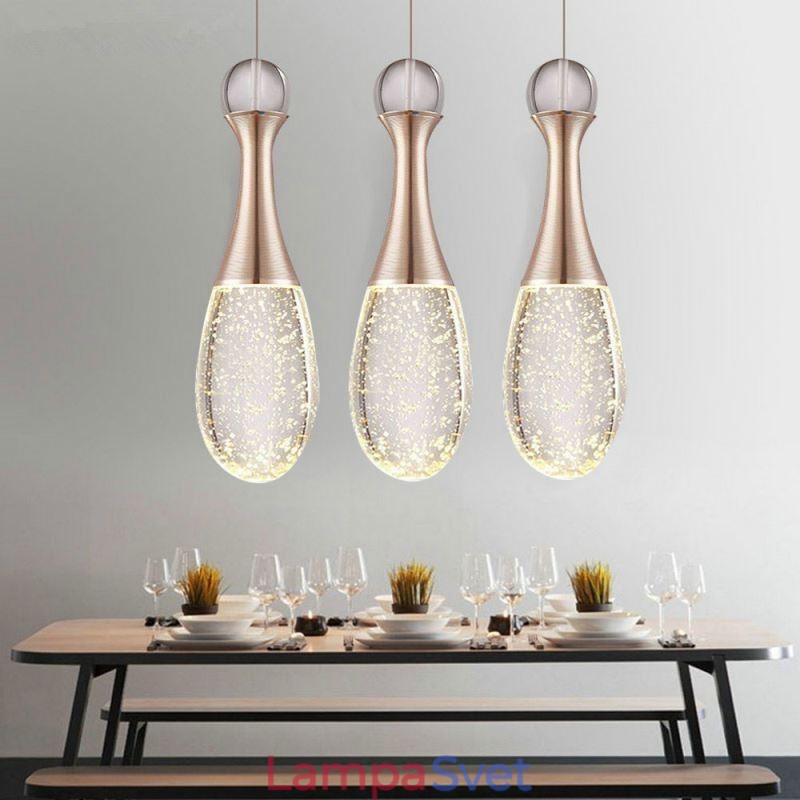 Závesné osvetlenie so zárodočnými sklenenými slzami