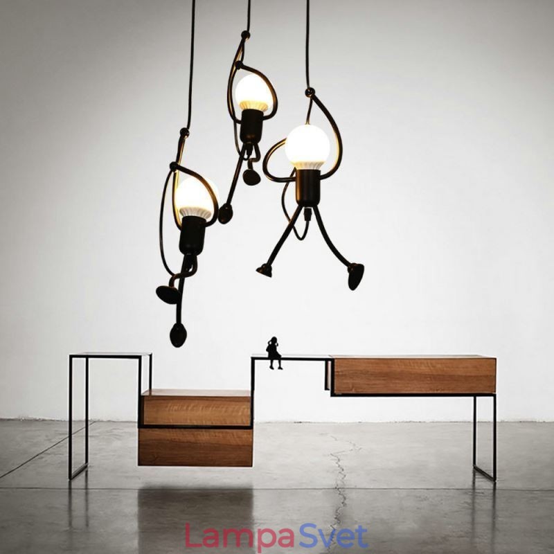 Moderné závesné svetlo Creative Little Man Shape Lamp Individuálne domáce svetlo