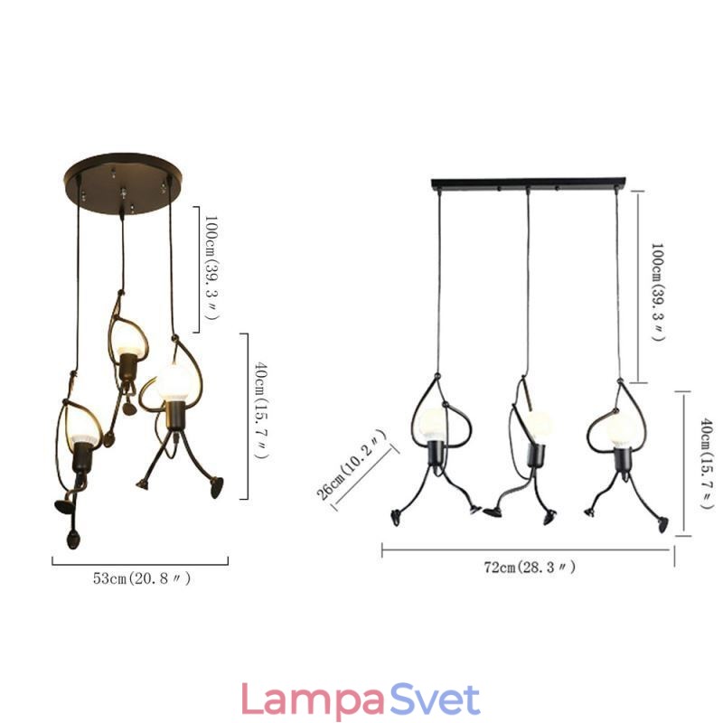 Moderné závesné svetlo Creative Little Man Shape Lamp Individuálne domáce svetlo