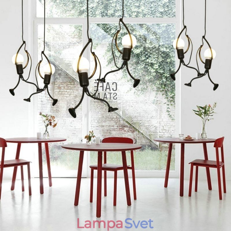 Moderné závesné svetlo Creative Little Man Shape Lamp Individuálne domáce svetlo