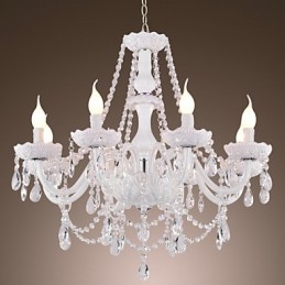 Luster White Crystal Modern Living 8 svietidiel