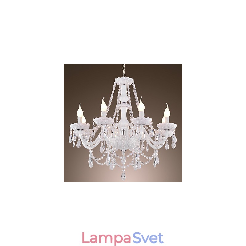 Luster White Crystal Modern Living 8 svietidiel