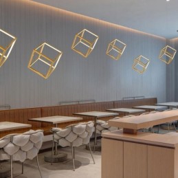 Postmoderné závesné svietidlo Geometrické zlaté závesné svetlo